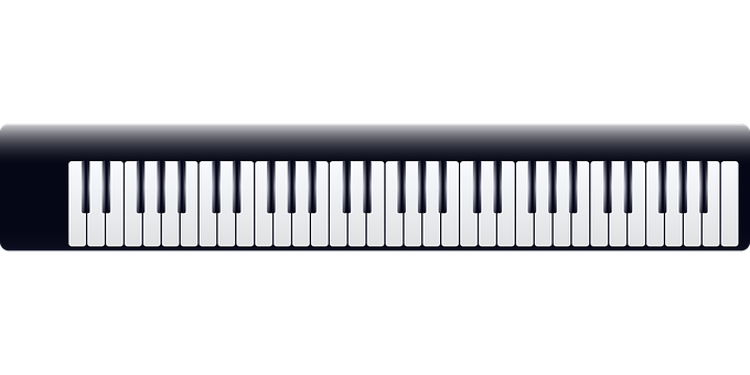A Piano Keyboard On A Black Background