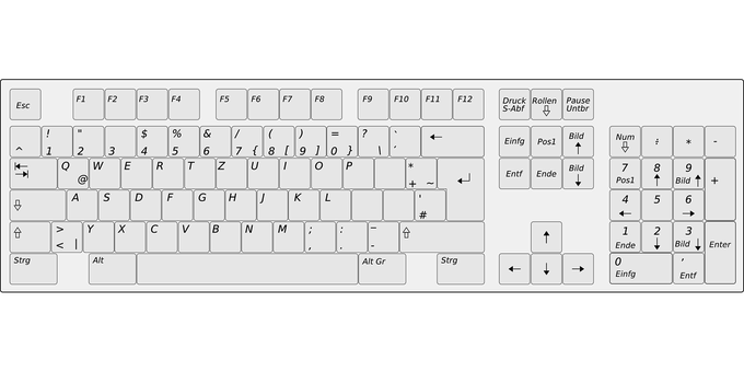 A Computer Keyboard With A Black Background