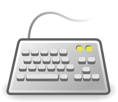 A Computer Keyboard With A Cord