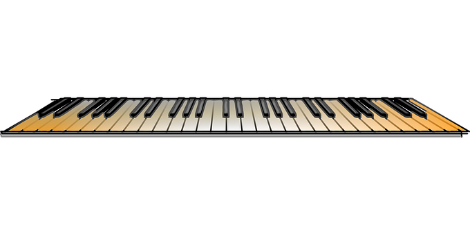 A Piano Keyboard With Black And White Keys