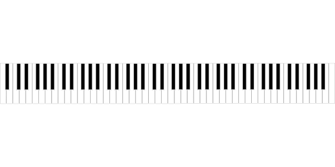 A Piano Keys On A Black Background