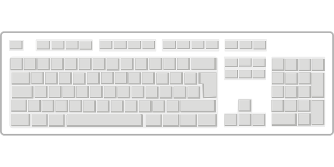 A White Keyboard With Black Background