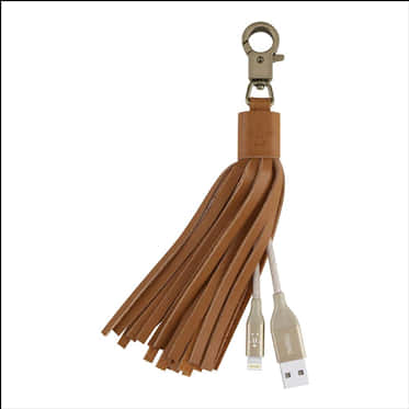 A Tassel Keychain With A Usb Cable