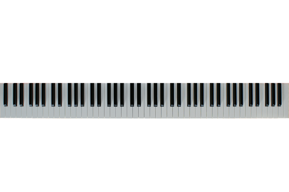 A Piano Keyboard On A Black Background