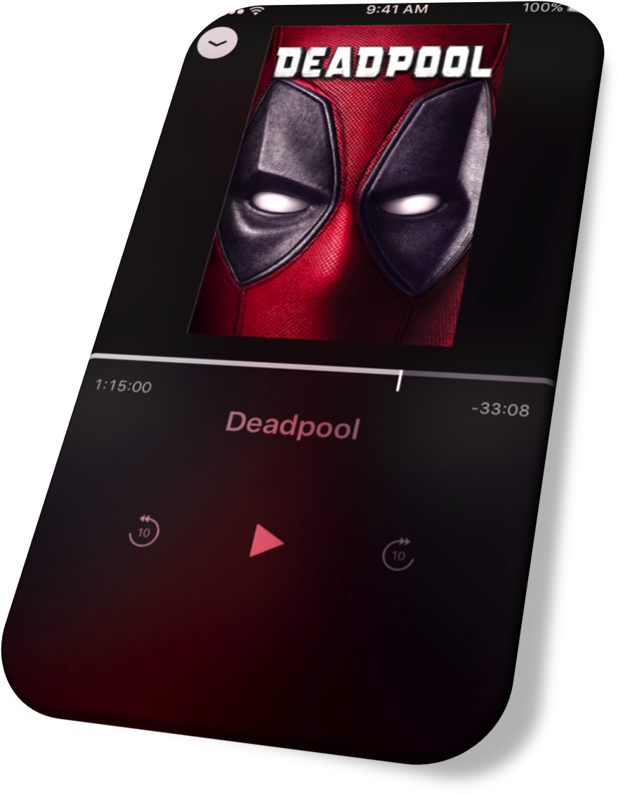 A Phone With A Red And Black Mask