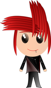 A Cartoon Character With Red Hair