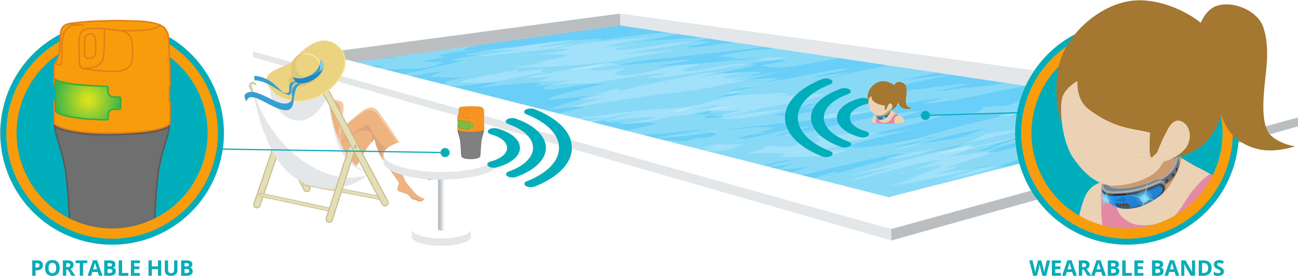 A Pool With Blue Circles And A Black Background