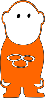 An Orange And Black Object With A White Circle On It