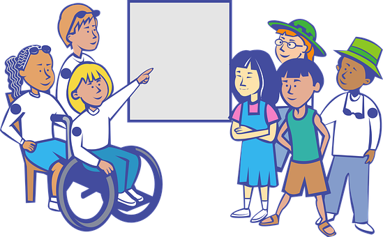 A Group Of Kids Pointing At A White Board