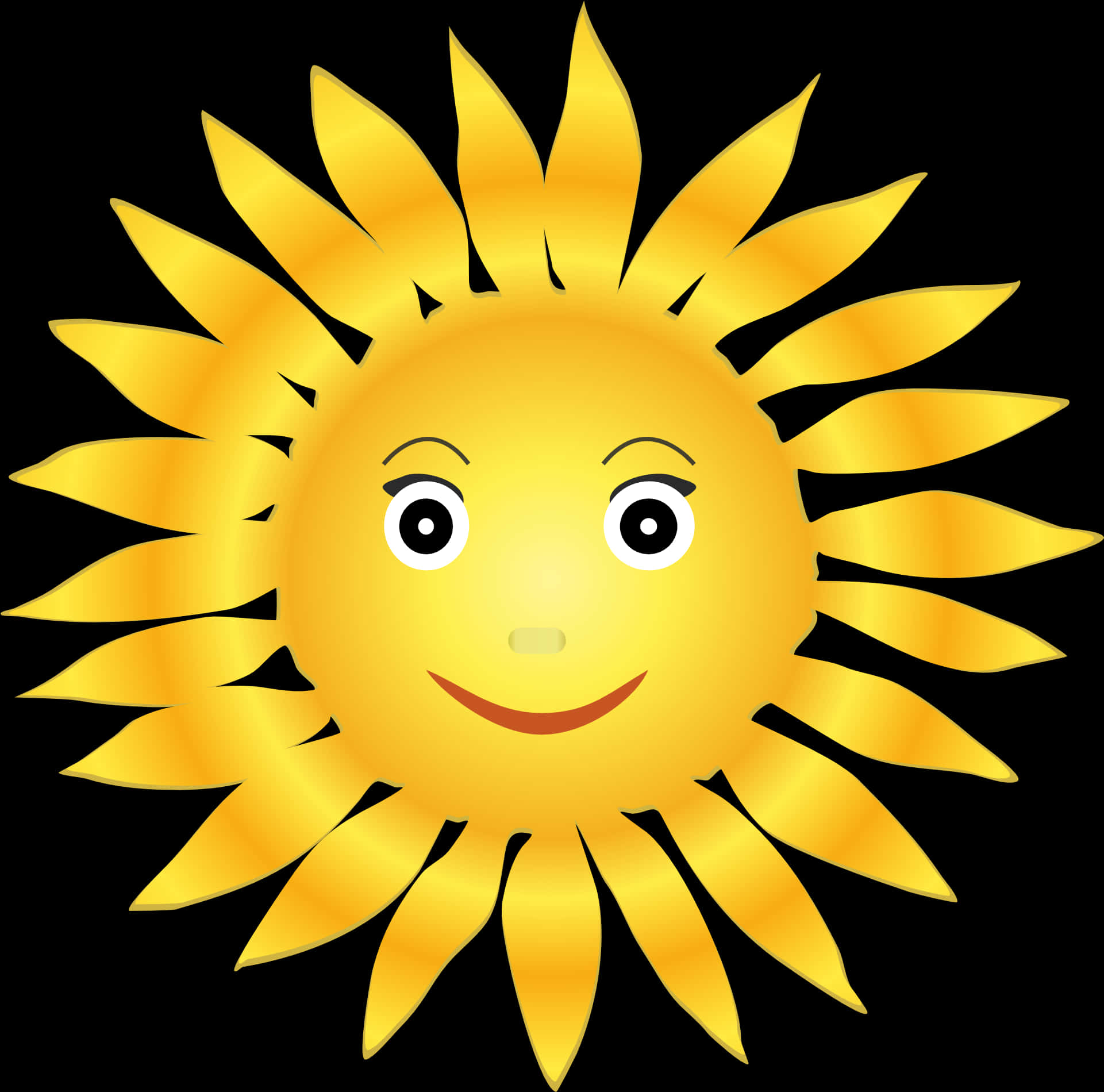 A Yellow Sun With A Smiling Face