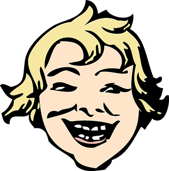 A Cartoon Of A Smiling Child