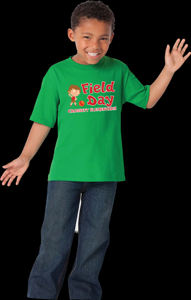 A Boy Wearing A Green Shirt