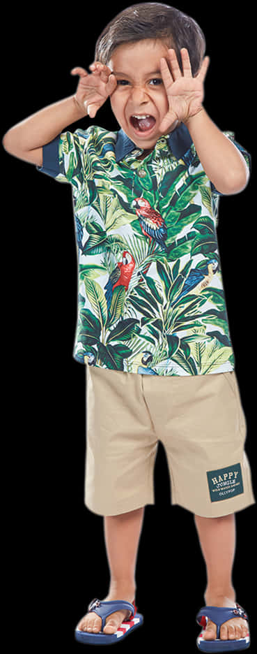 A Person Wearing A Shirt With A Parrot Print