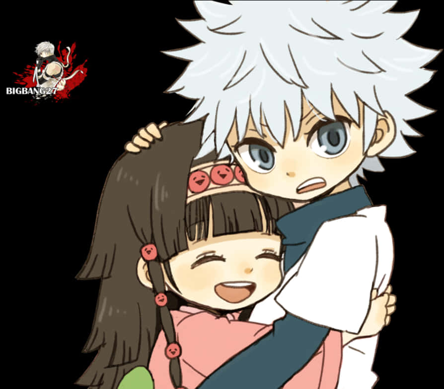 Cartoon Of A Boy And Girl Hugging