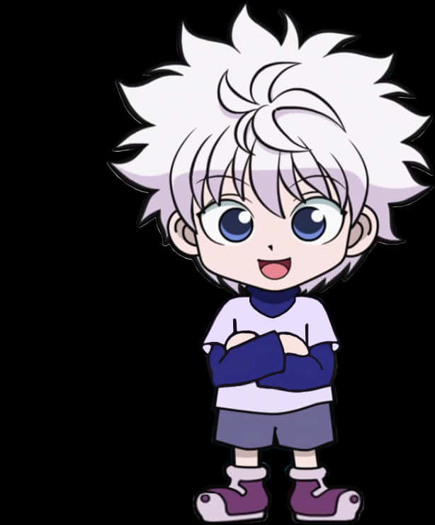 Cartoon Of A Boy With White Hair