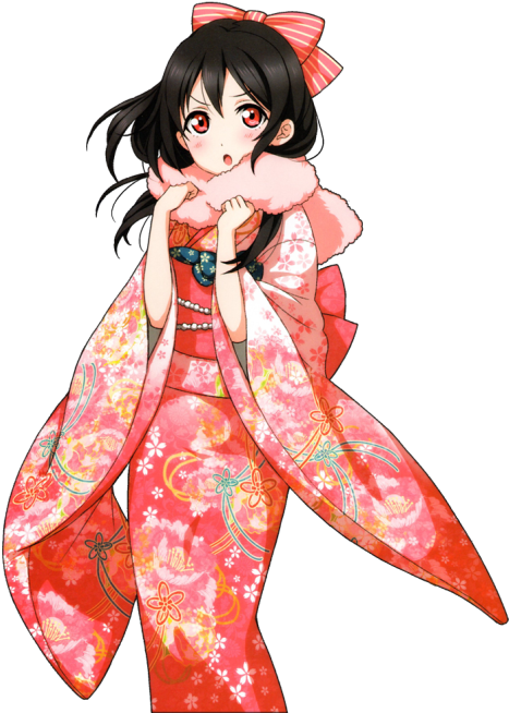 A Cartoon Of A Woman In A Kimono