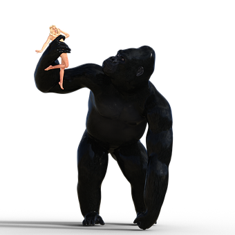A Gorilla Holding A Naked Woman
