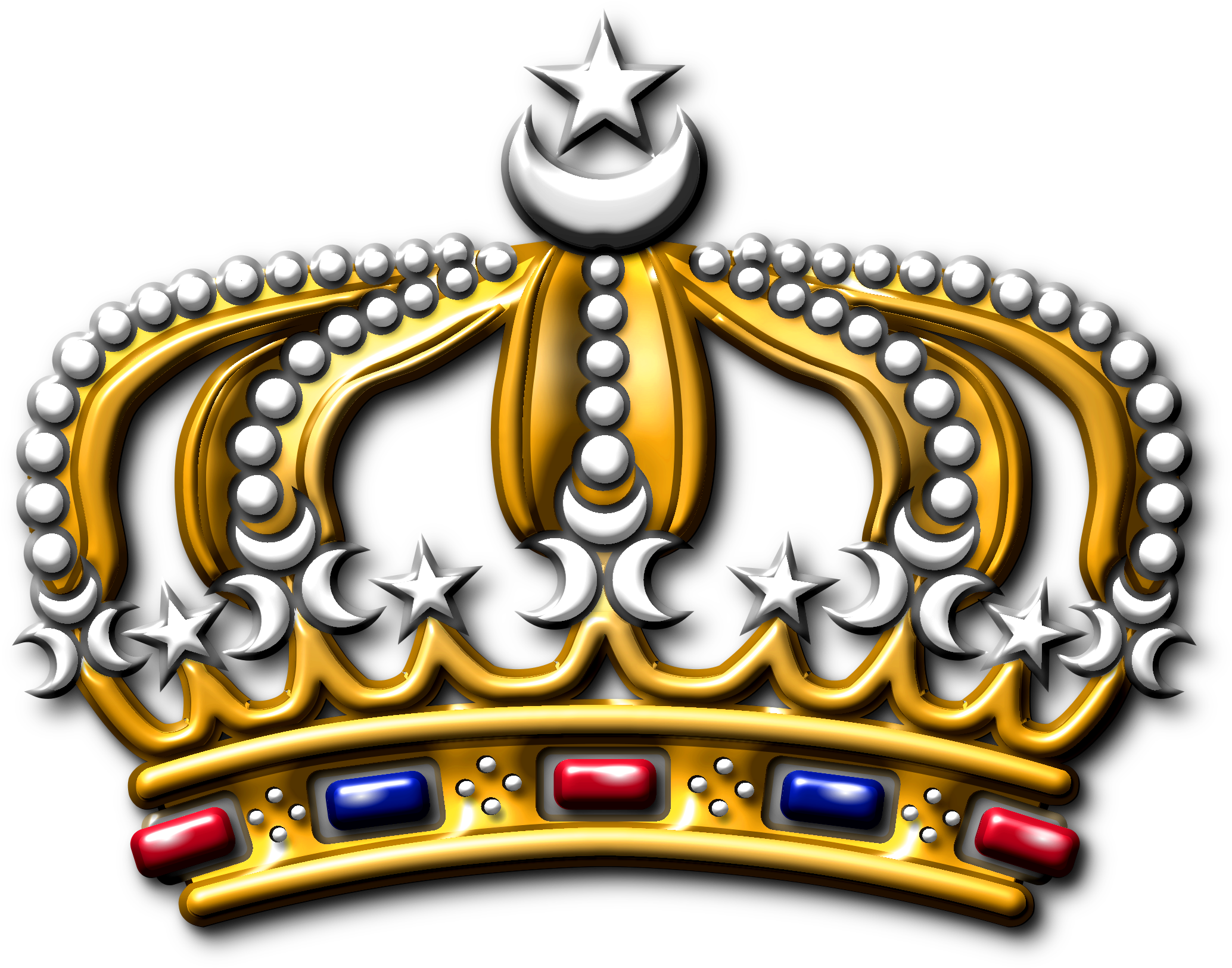 A Gold Crown With A Star And A Moon