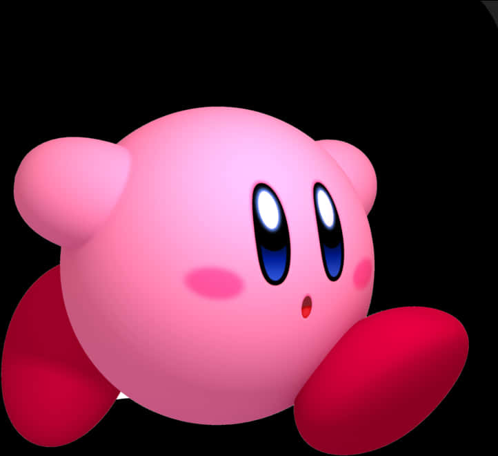 A Pink Round Object With Blue Eyes And Red Legs