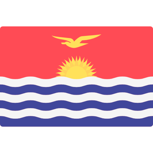 A Red And Blue Flag With A Bird And Waves