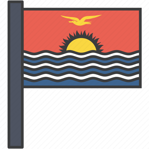 A Flag With A Sun And Waves