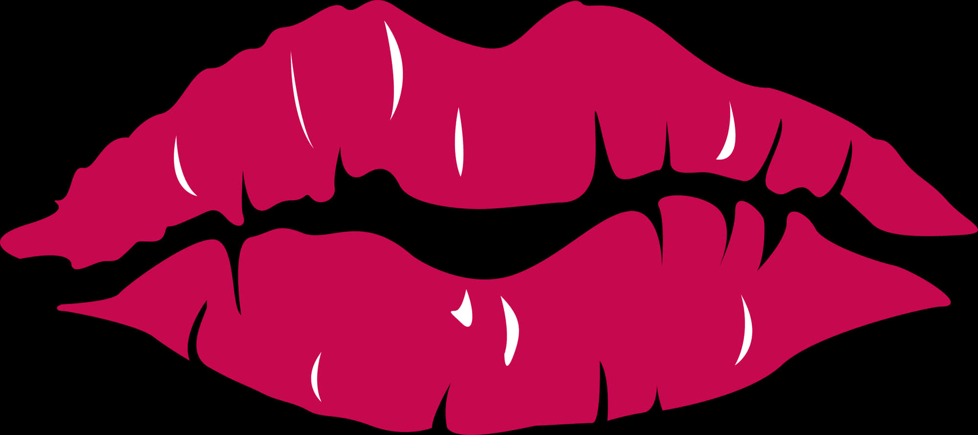 A Pink Lips With Black Background