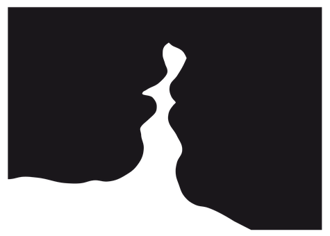 A Black Silhouette Of A Person's Face