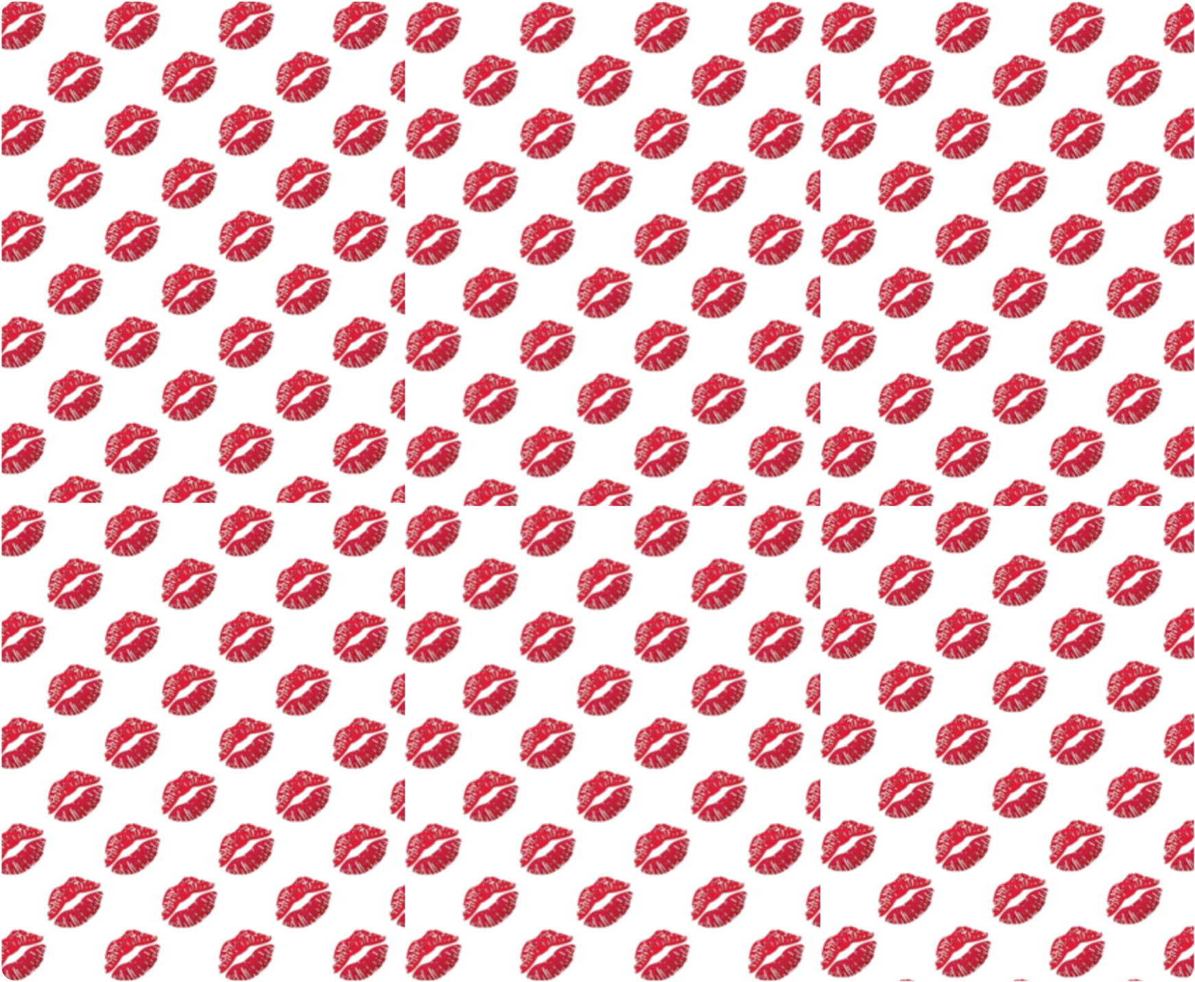 A Pattern Of Red Lips On A Black Background