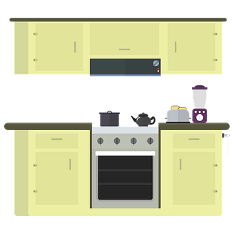 A Kitchen With A Blender And A Microwave