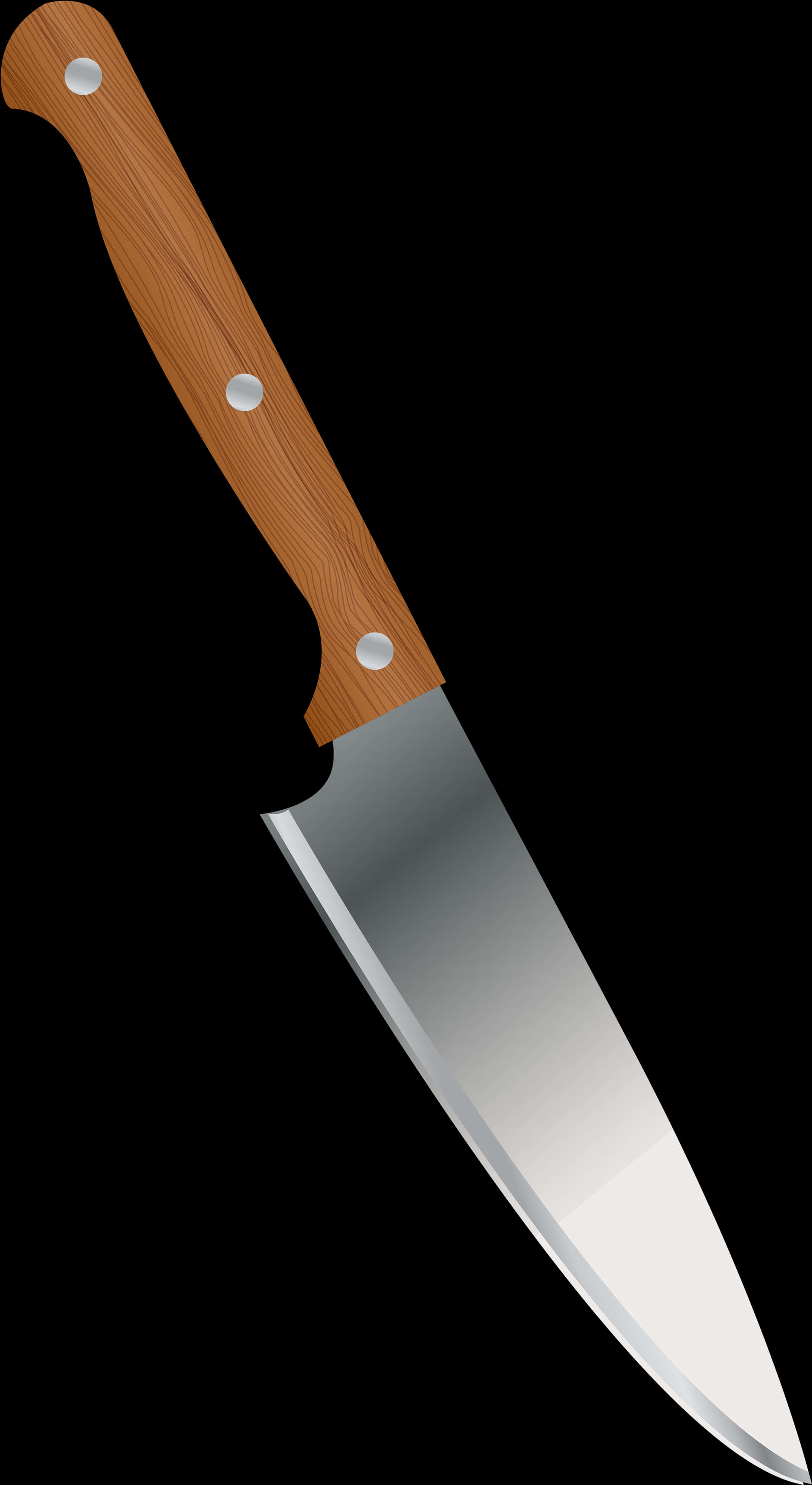A Knife With A Wooden Handle