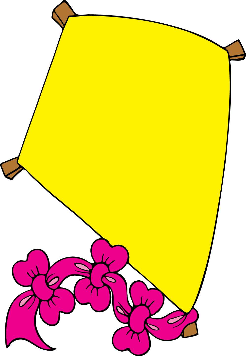 A Yellow Flag With Pink Flowers