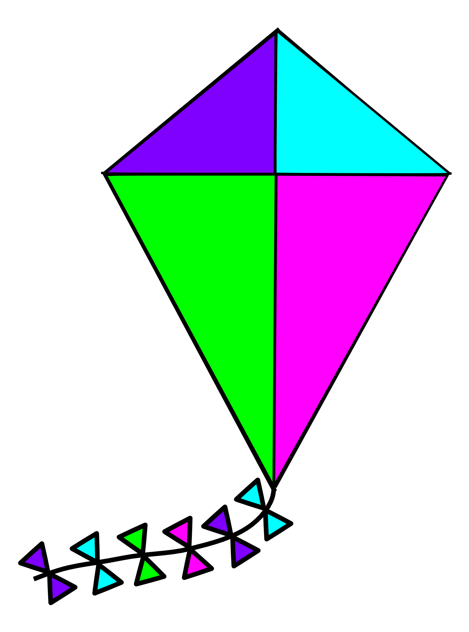 A Colorful Kite With Many Small Triangles