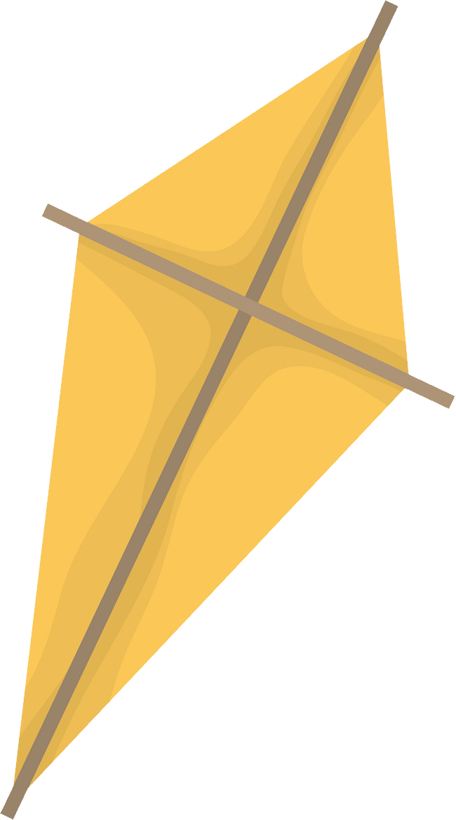 A Yellow Kite With A Cross