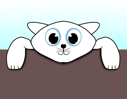 A Cartoon Cat With Big Eyes