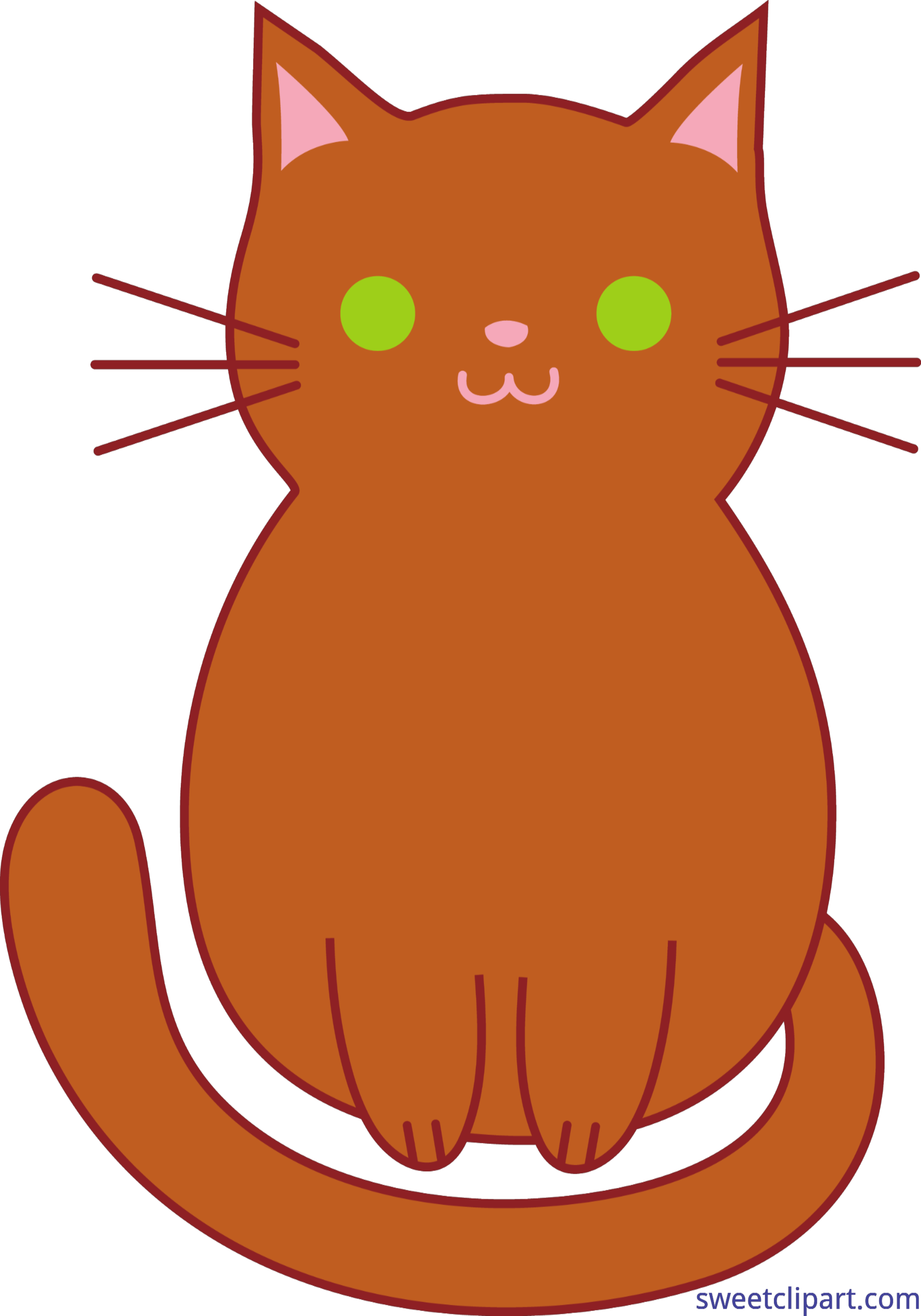 Kitten Cute Brown Clip - Transparent Cat Cute Clipart, Hd Png Download