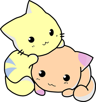 A Cartoon Of Two Cats