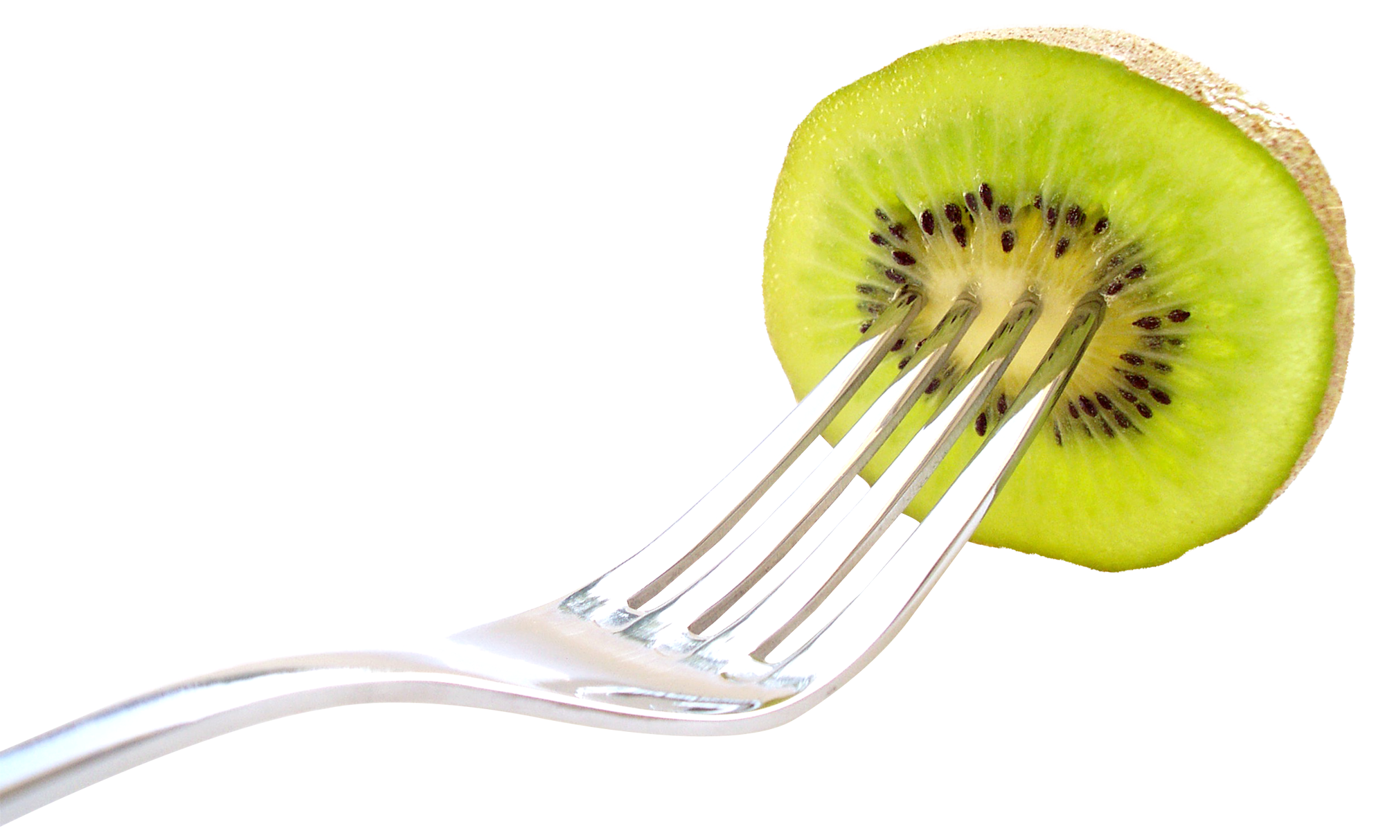 A Fork With A Slice Of Kiwi