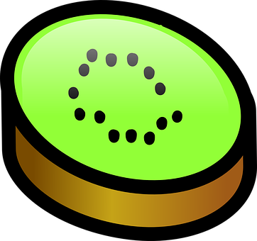 A Green And Black Circular Object With A Smiley Face