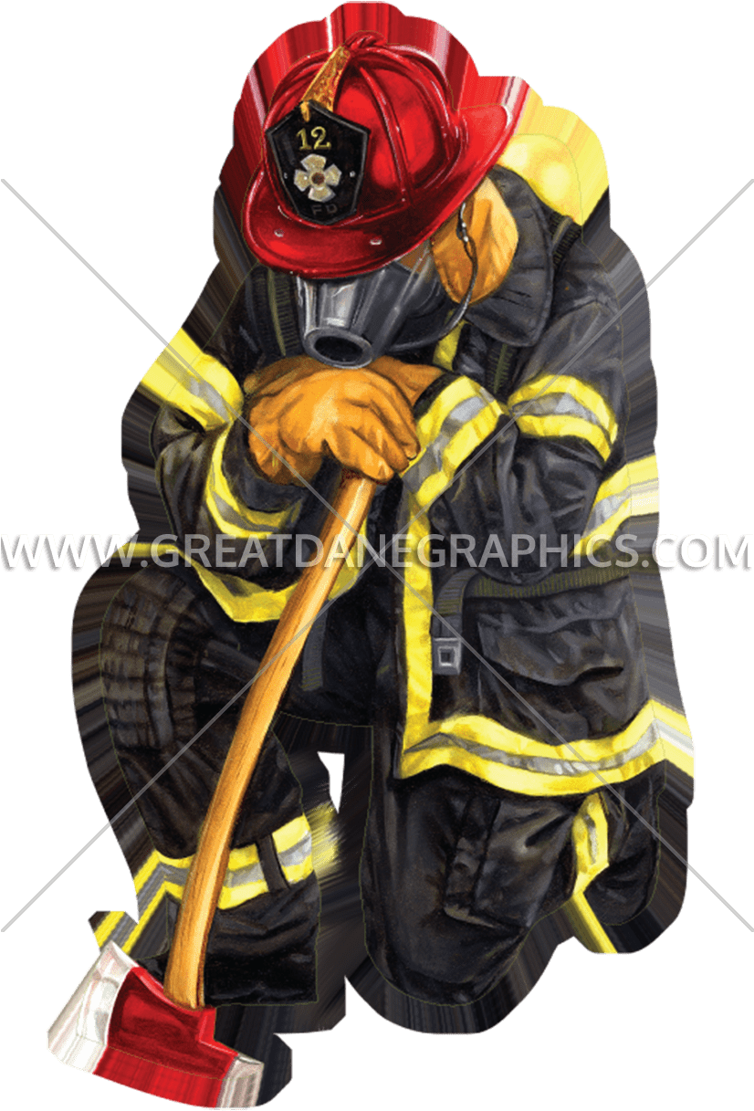 A Firefighter Holding A Stick