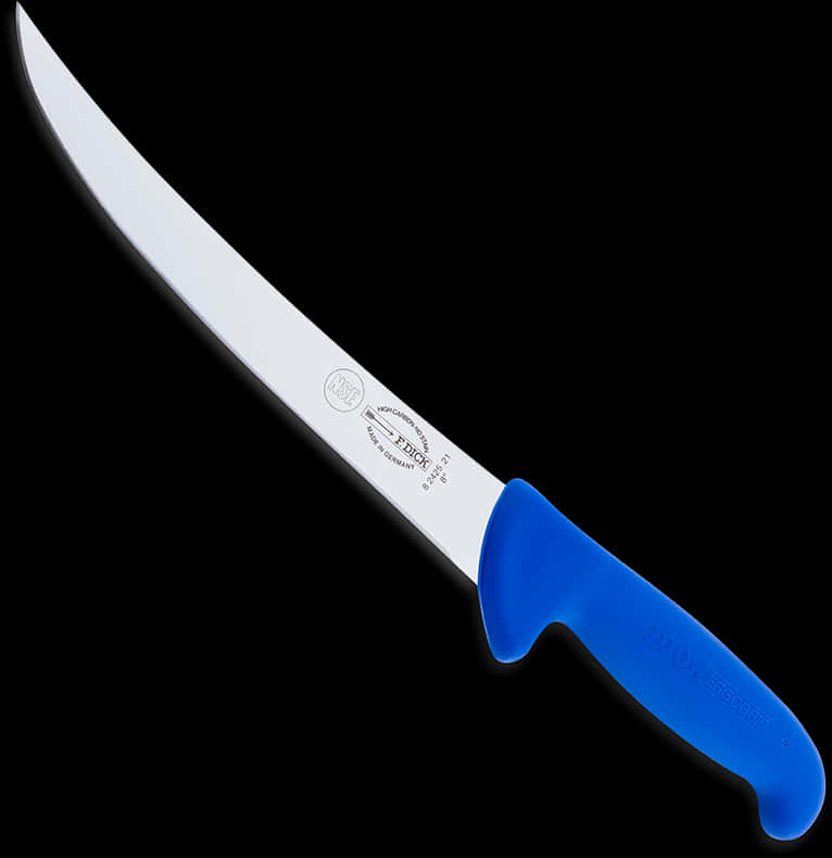 A Knife With A Blue Handle