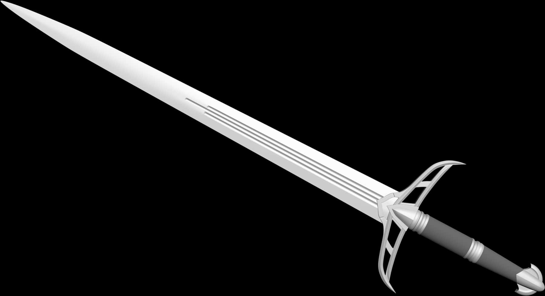 A White Sword With A Silver Handle