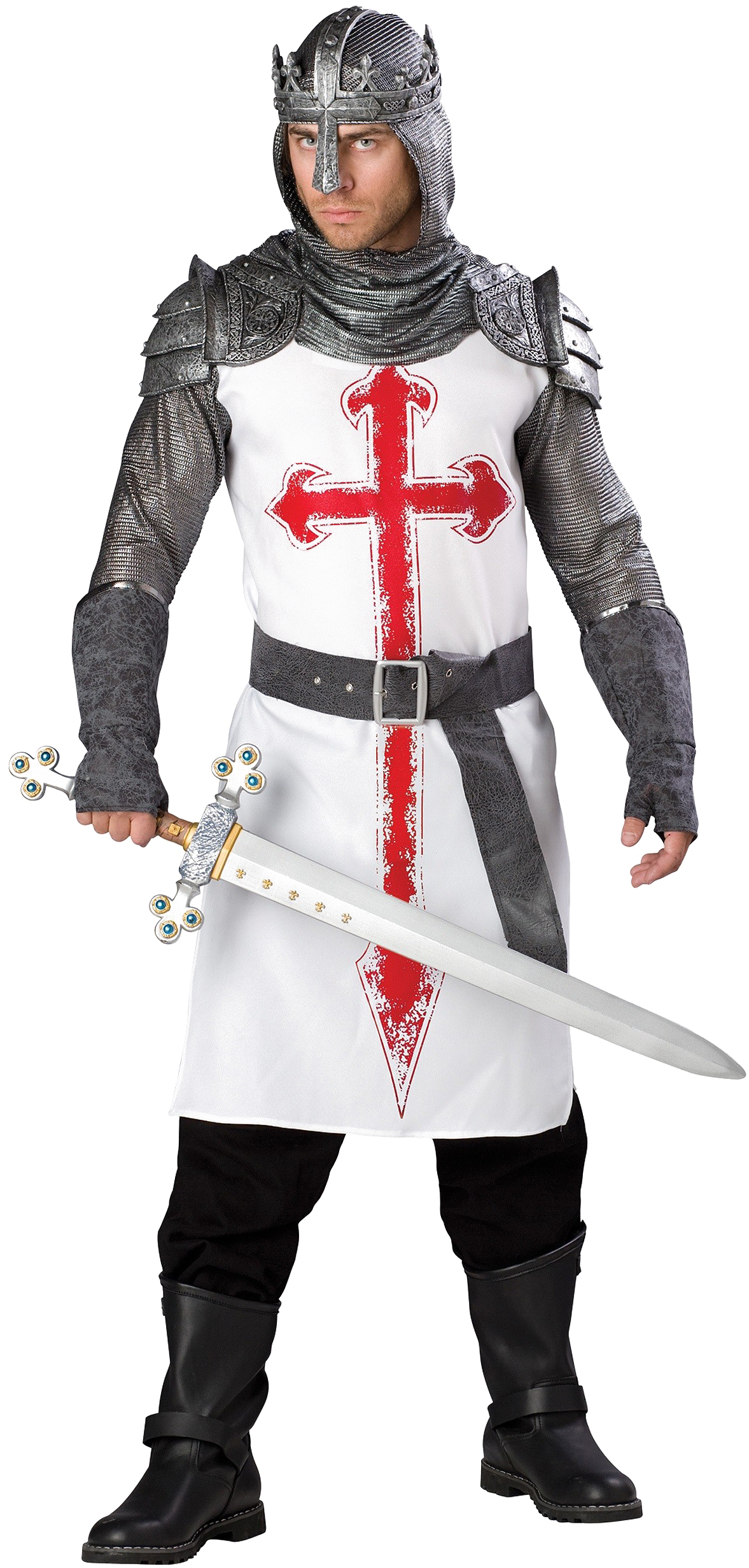 A Man In A Garment Holding A Sword