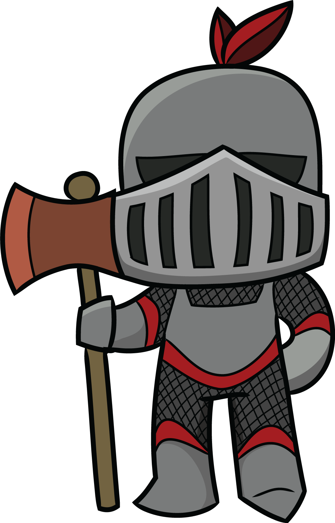 Cartoon Of A Knight With An Axe
