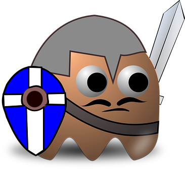 A Cartoon Character With A Sword And Shield