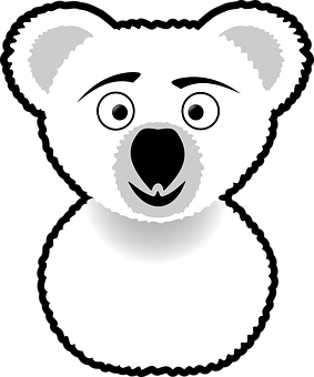 A White Bear With A Black Background