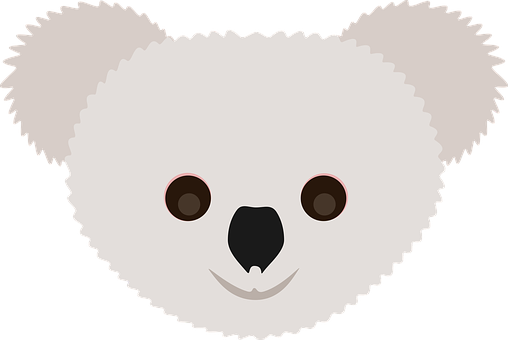 A White Koala Face With Black Background