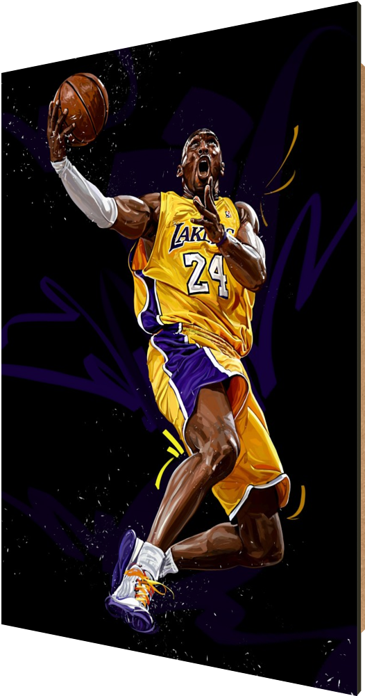 A Basketball Player In A Yellow Jersey And Purple Shorts