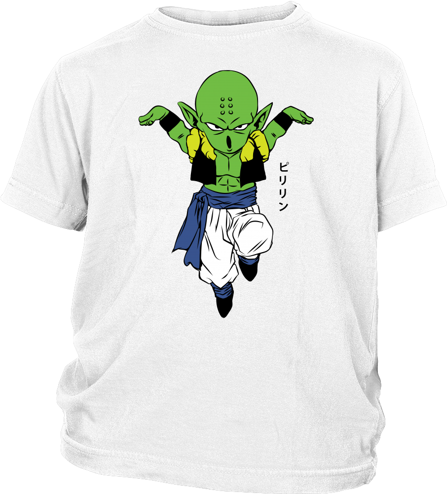 A White T-shirt With Green Character On It
