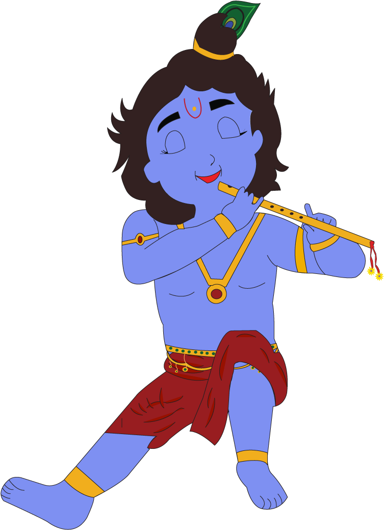 A Cartoon Of A Boy Playing A Flute