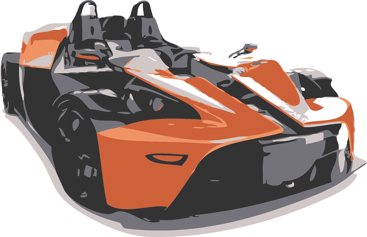 A Orange And White Race Car